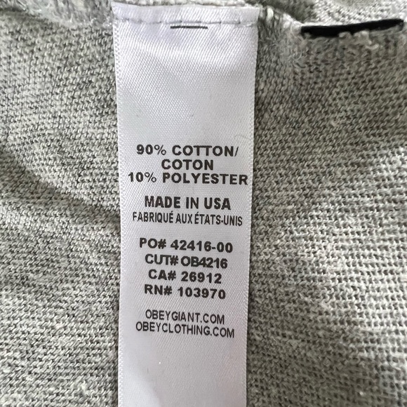 OBEY lightweight sweater. Grey. Size medium. Used. - Picture 5 of 5